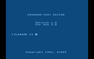 Atari Program-Text Editor