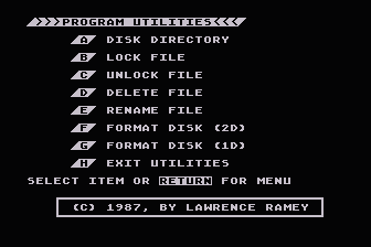 Program Utilities atari screenshot