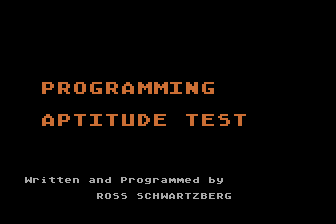Programming Aptitude Test atari screenshot