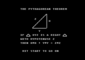 Pythagorean Triples atari screenshot
