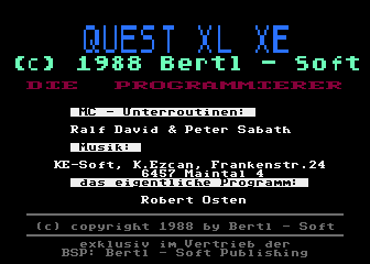 Quest XL/XE atari screenshot