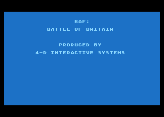 RAF - Battle of Britain atari screenshot