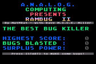 Rambug II atari screenshot