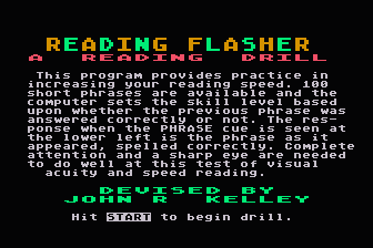 Reading Flasher - A Reading Drill atari screenshot