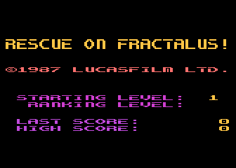 Rescue on Fractalus! atari screenshot
