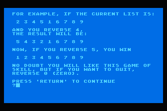 Reverse - A Game of Skill atari screenshot