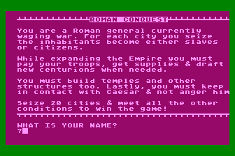 Roman Conquest atari screenshot