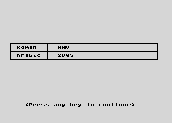 Roman Numeral Translator atari screenshot