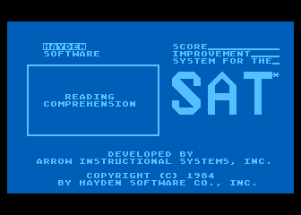 Score Improvement System for the SAT - Reading Comprehension atari screenshot