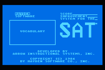 Score Improvement System for the SAT - Vocabulary atari screenshot
