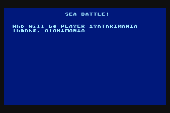 Sea Battle! atari screenshot