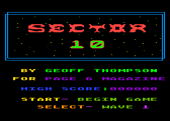 Sector 10 atari screenshot