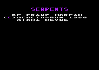 Serpents atari screenshot