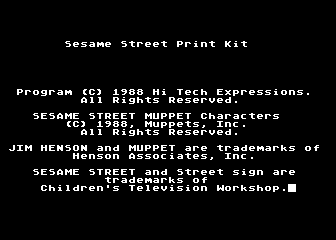 Sesame Street Print Kit atari screenshot