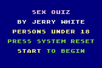 Sex Quiz atari screenshot