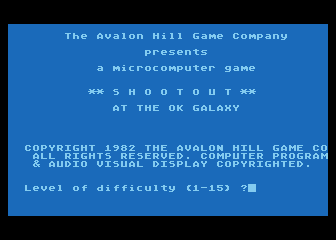 Shootout at the OK Galaxy atari screenshot