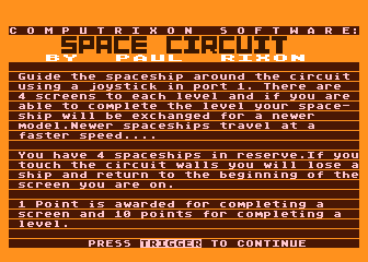 Space Circuit atari screenshot