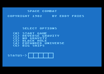 Space Combat atari screenshot