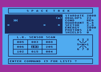 Space Trek atari screenshot