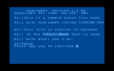 SpartaDOS atari screenshot