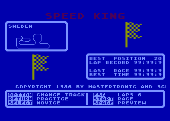Speed King atari screenshot