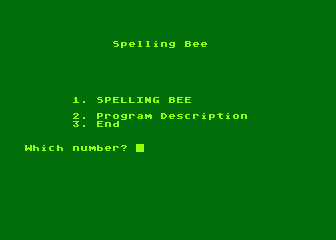 Spelling Bee atari screenshot
