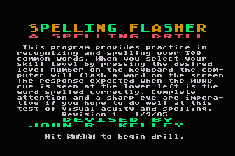 Spelling Flasher - A Spelling Drill atari screenshot