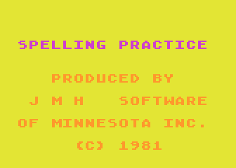Spelling Practice atari screenshot