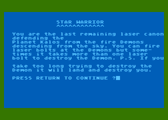 Star Warrior atari screenshot