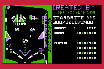 Starbrite BBS Pinball