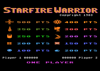Starfire Warrior atari screenshot