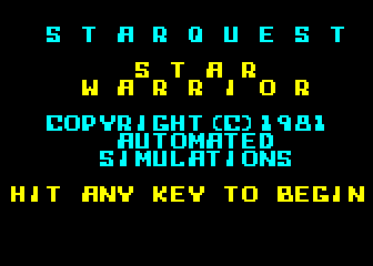 Starquest - Star Warrior atari screenshot