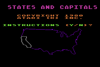 States and Capitals atari screenshot