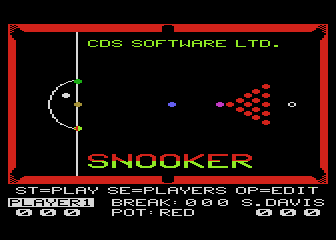 Steve Davis Snooker atari screenshot