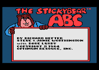 Stickybear ABC atari screenshot