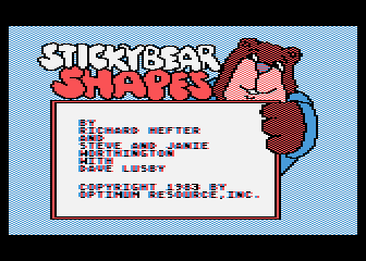 Stickybear Shapes atari screenshot