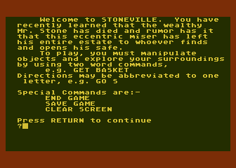 Stoneville Manor atari screenshot