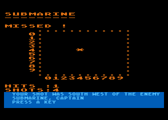 Submarine atari screenshot