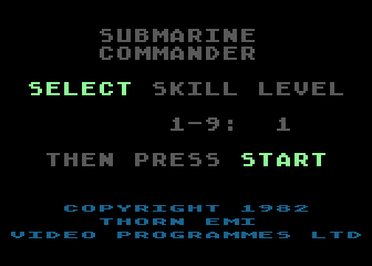 Submarine Commander atari screenshot