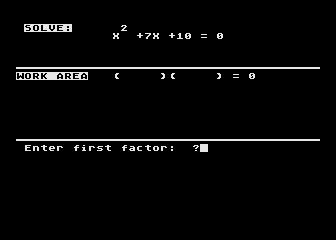 Success with Math - Quadratic Equations atari screenshot