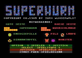 SuperWurm atari screenshot