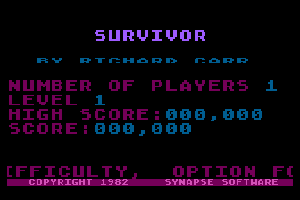 Survivor atari screenshot
