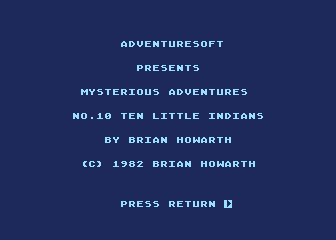 Mysterious Adventure No. 10 - Ten Little Indians atari screenshot