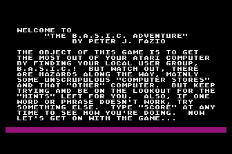 BASIC Adventure (The) atari screenshot