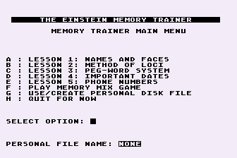 Einstein MemoryTrainer (The) atari screenshot