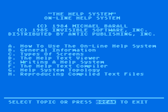 Help System (The) atari screenshot