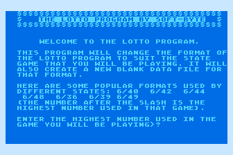 Lotto Program (The) atari screenshot