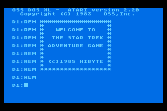 Star Trek Adventure Game (The) atari screenshot
