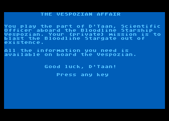 Vespozian Affair (The) atari screenshot