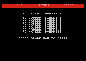 Thrust atari screenshot